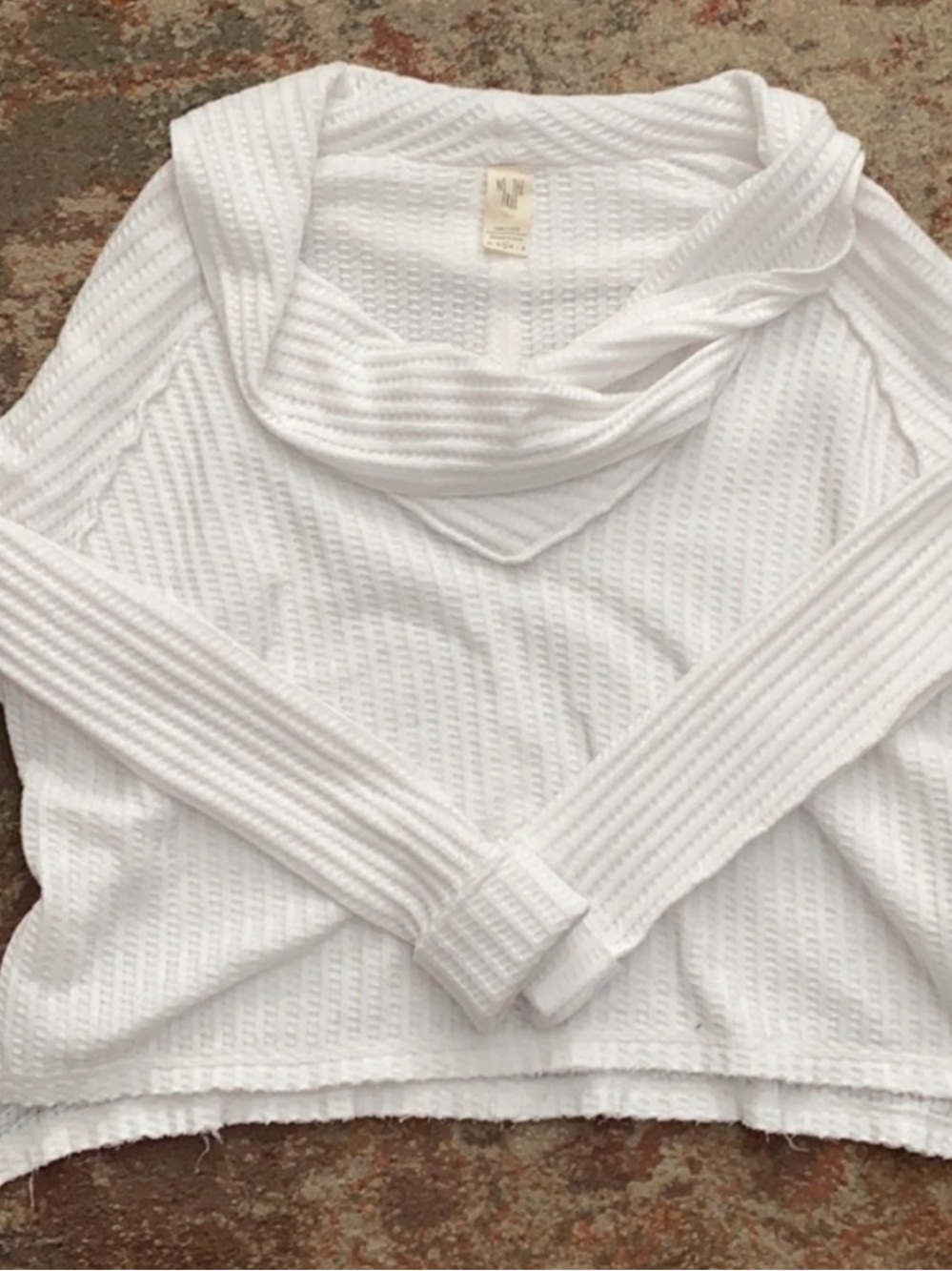 We the free waffle knit cowl neck crop - Picture 3 of 6